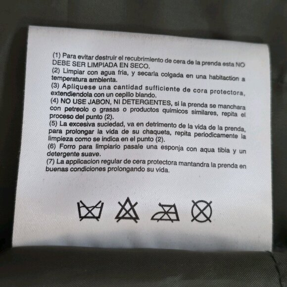 VTG Lavenir Wax Chore Coat Men 36 Military Green LS Lined Cotton Equestrian Hood - Picture 14 of 16